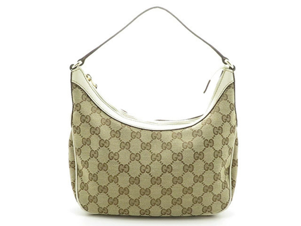 Gucci handbag GG canvas leather Beige Cream Ivory White